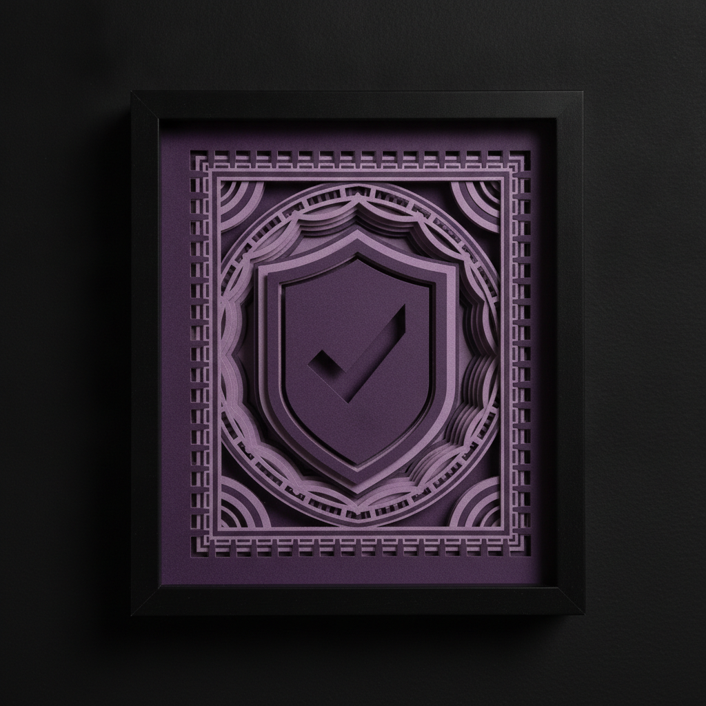 Testes — paper-cut de um escudo com visto
